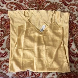 ARITZIA WILFRED ONLY SLIP MIDI DRESS IN COLOR WHEAT